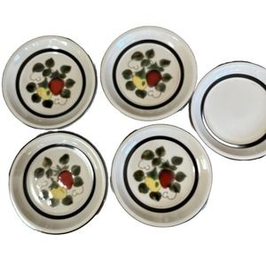 Sears Strawberries 4112 Salad Plate Stoneware 7.5" Japan Vintage 70s Berry Band